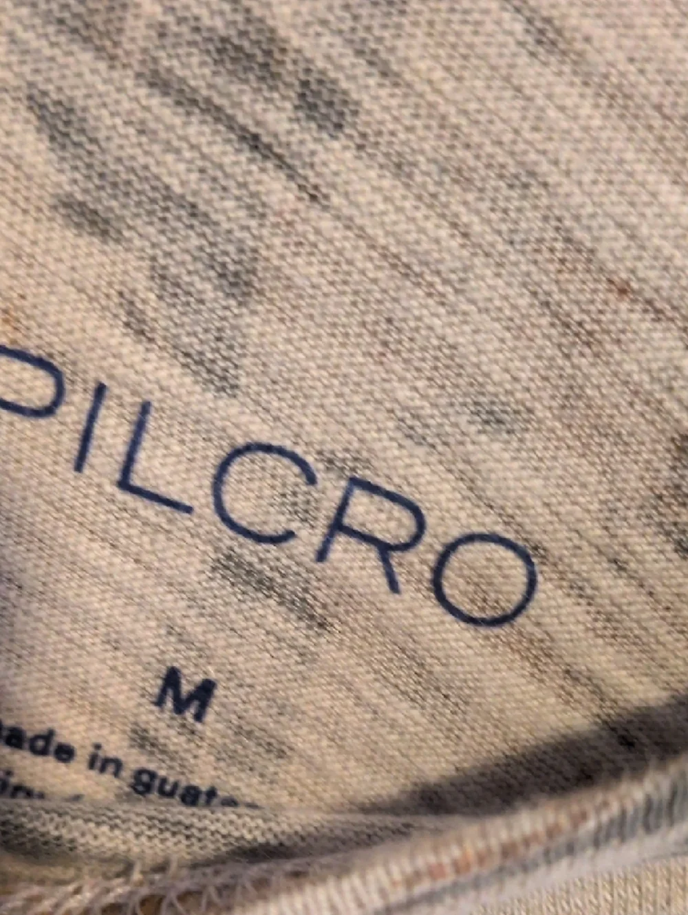 Pilcro Neutral Beige Tee with Navy Logo - Picture 2 of 4
